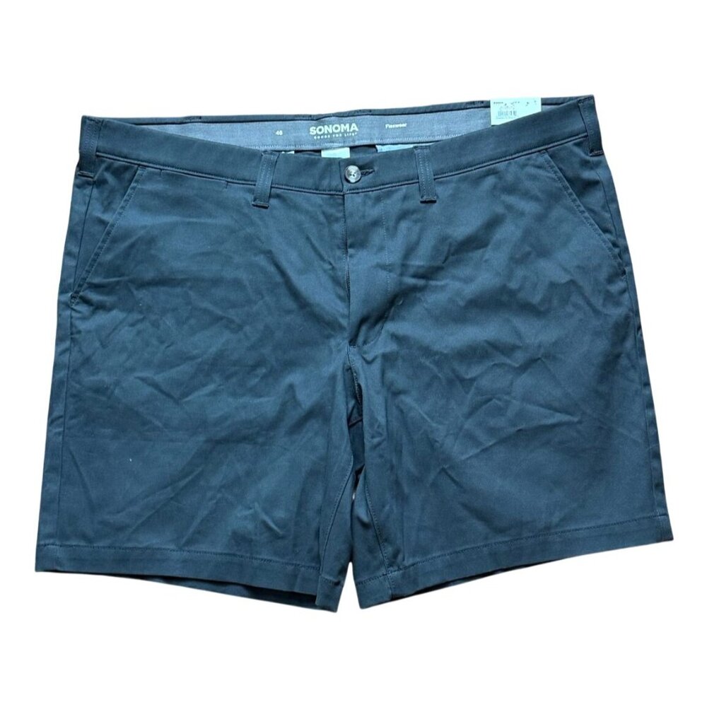 Sonoma Flexwear Mens Falt Front 9 In Seam Shorts-Gray-46-NWT